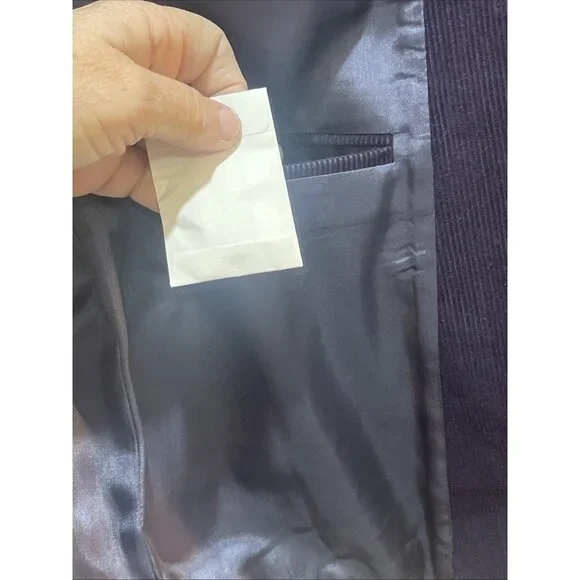 Lands End Royal Purple‎ 100% WOOL Corduroy Blazer Sport Coat Jacket Mens 41R